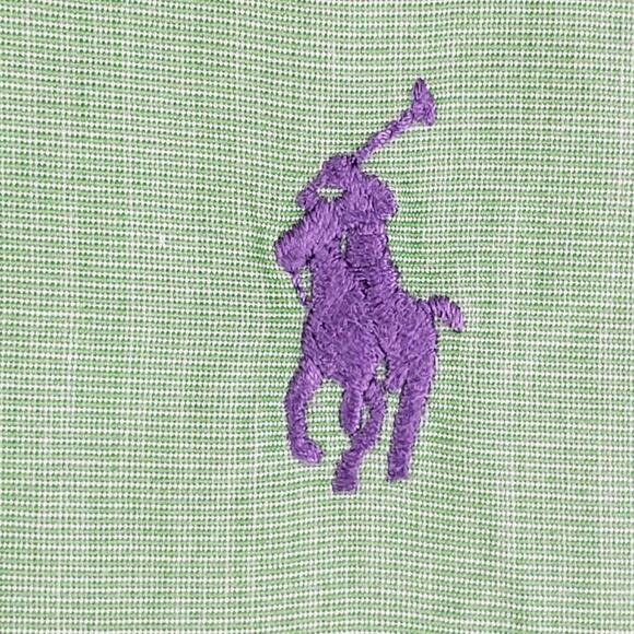 Polo Ralph Lauren Shirt Men's Size Medium M Oxford Green Solid Button Down LS - Picture 7 of 10